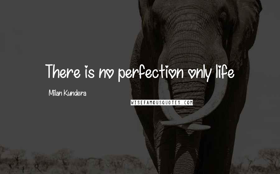 Milan Kundera Quotes: There is no perfection only life