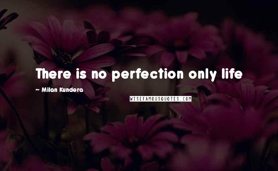 Milan Kundera Quotes: There is no perfection only life