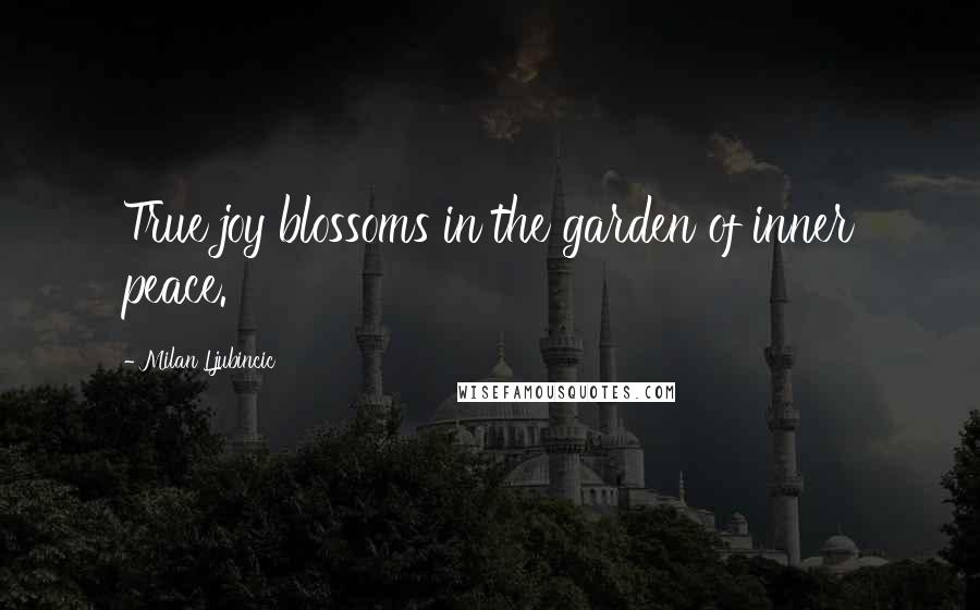 Milan Ljubincic Quotes: True joy blossoms in the garden of inner peace.