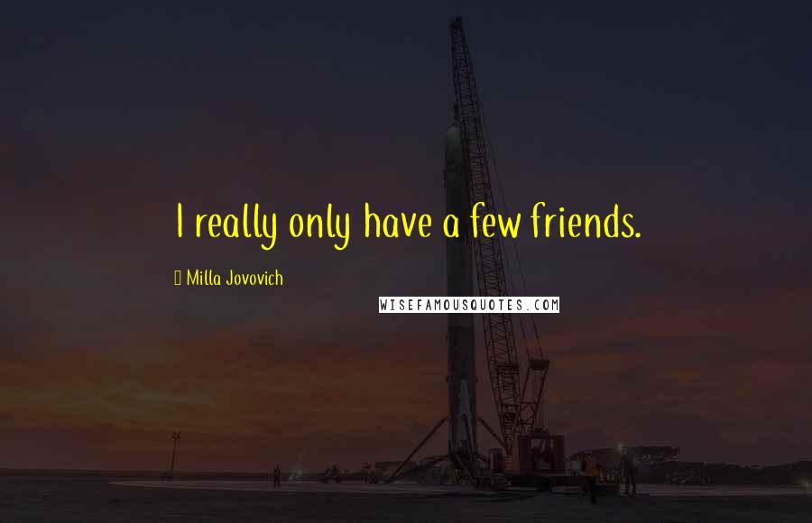 Milla Jovovich Quotes: I really only have a few friends.
