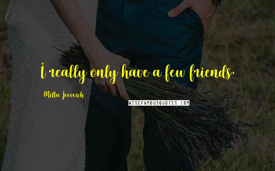Milla Jovovich Quotes: I really only have a few friends.