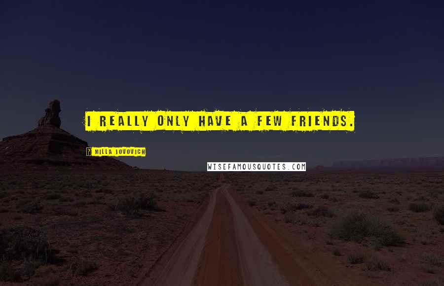Milla Jovovich Quotes: I really only have a few friends.