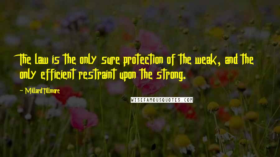 Millard Fillmore Quotes: The law is the only sure protection of the weak, and the only efficient restraint upon the strong.