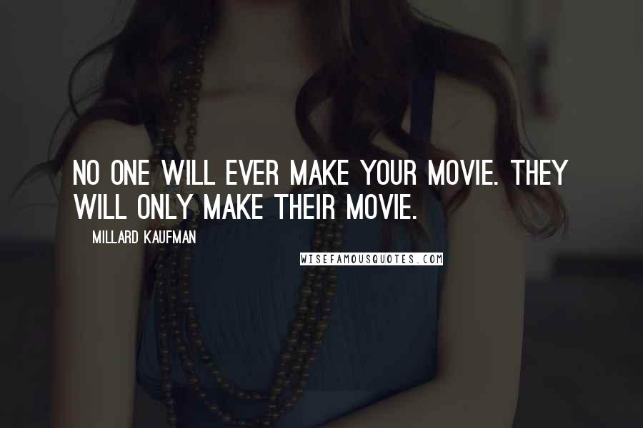Millard Kaufman Quotes: No one will ever make your movie. They will only make their movie.