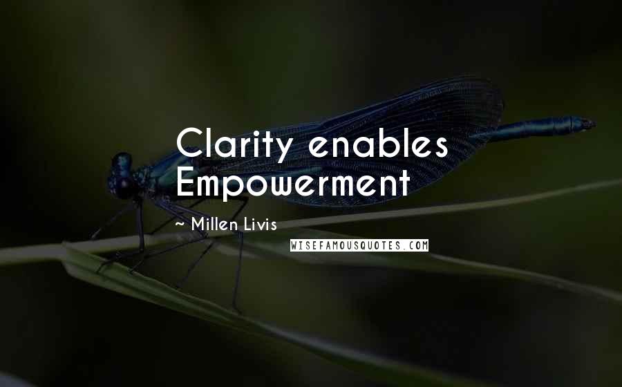 Millen Livis Quotes: Clarity enables Empowerment