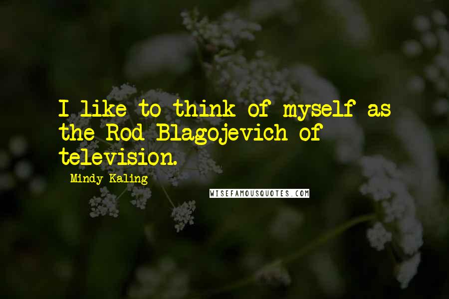 Mindy Kaling Quotes: I like to think of myself as the Rod Blagojevich of television.