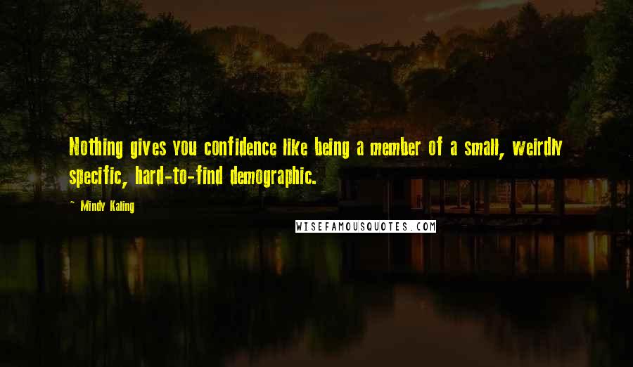 Mindy Kaling Quotes: Nothing gives you confidence like being a member of a small, weirdly specific, hard-to-find demographic.