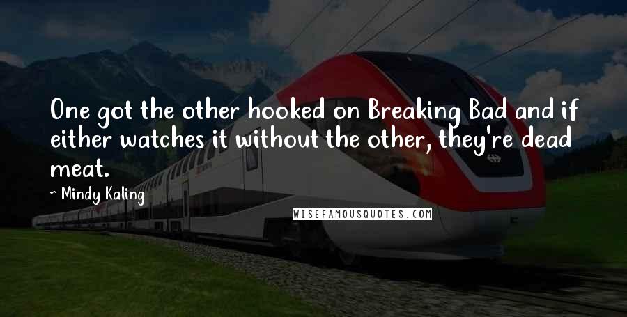 Mindy Kaling Quotes: One got the other hooked on Breaking Bad and if either watches it without the other, they're dead meat.