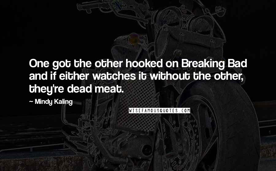 Mindy Kaling Quotes: One got the other hooked on Breaking Bad and if either watches it without the other, they're dead meat.