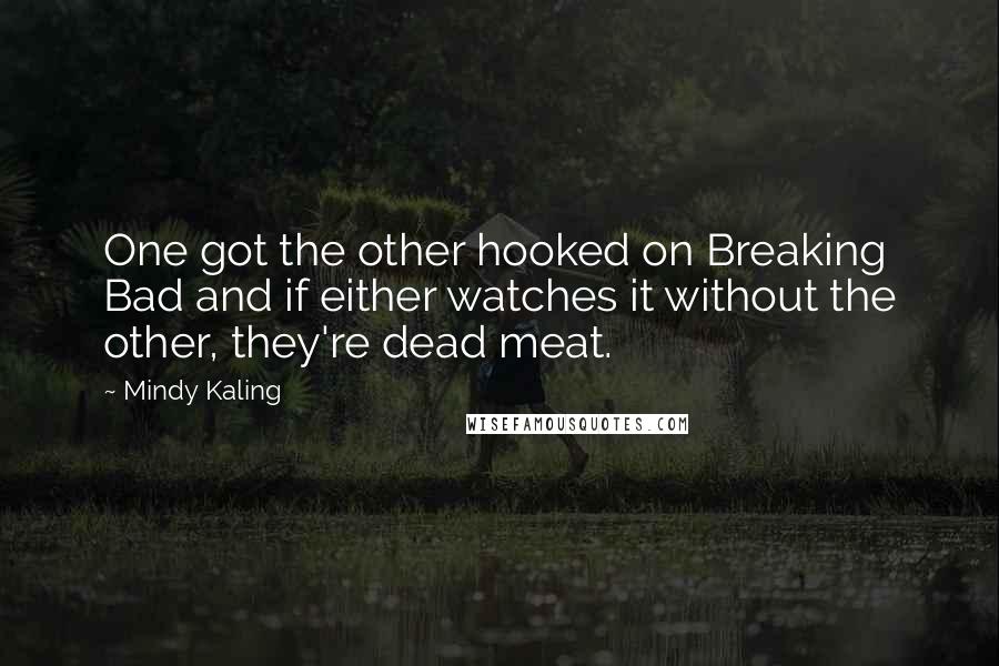 Mindy Kaling Quotes: One got the other hooked on Breaking Bad and if either watches it without the other, they're dead meat.