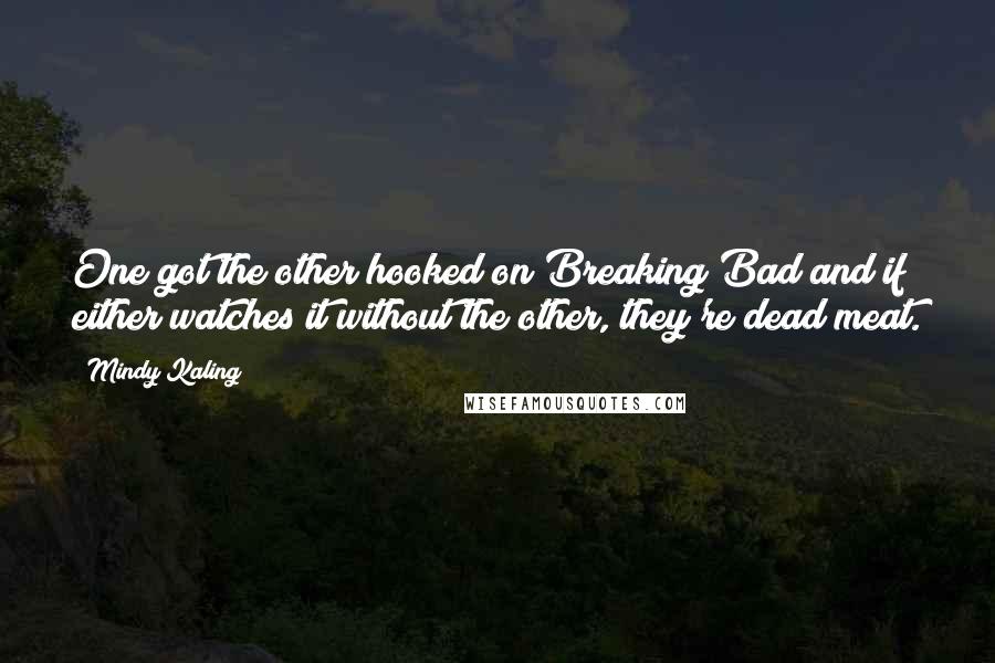 Mindy Kaling Quotes: One got the other hooked on Breaking Bad and if either watches it without the other, they're dead meat.