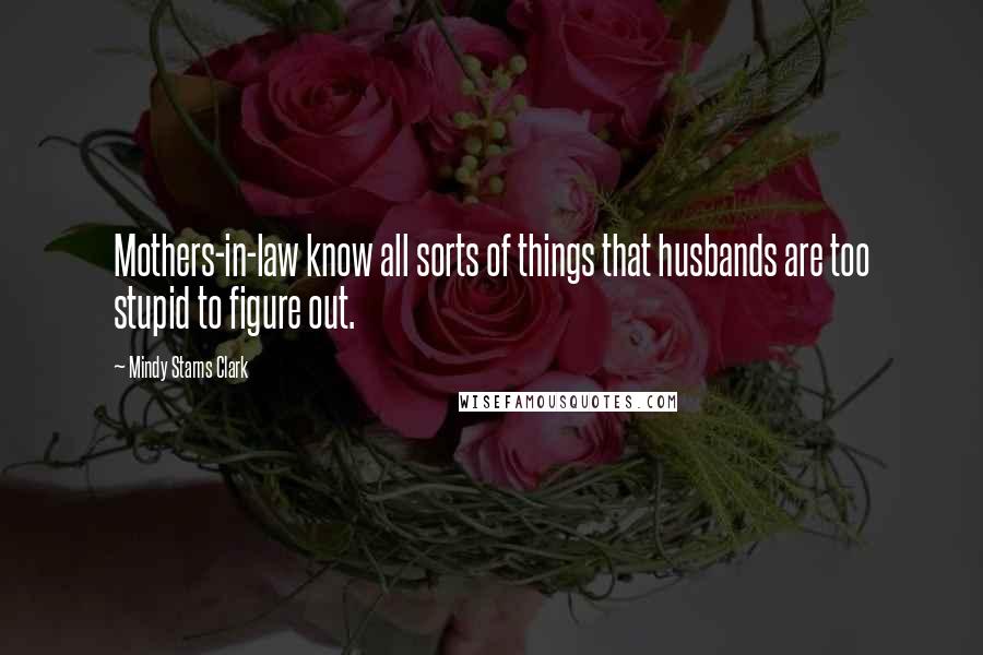 Mindy Starns Clark Quotes: Mothers-in-law know all sorts of things that husbands are too stupid to figure out.
