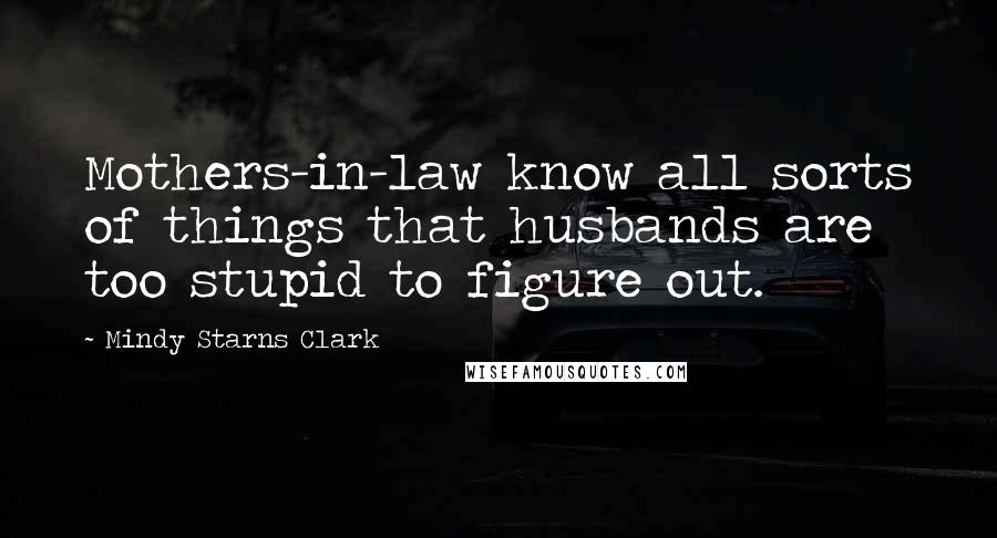 Mindy Starns Clark Quotes: Mothers-in-law know all sorts of things that husbands are too stupid to figure out.