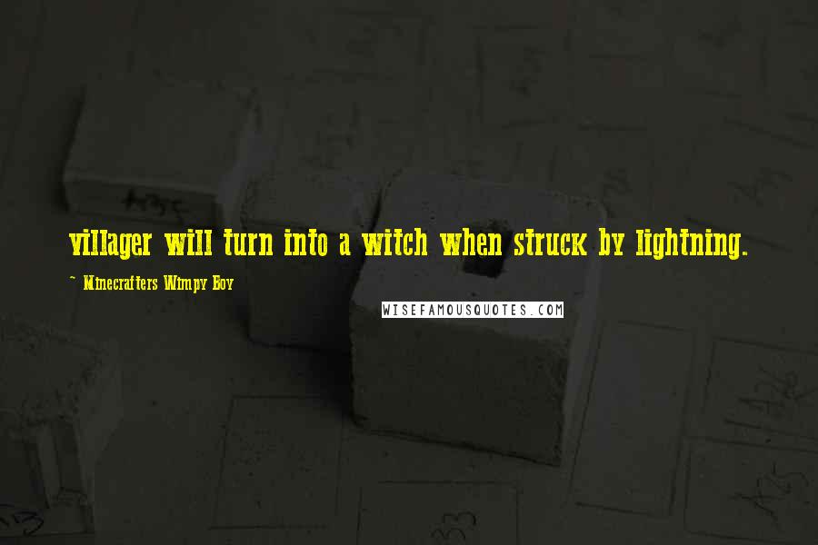 Minecrafters Wimpy Boy Quotes: villager will turn into a witch when struck by lightning.