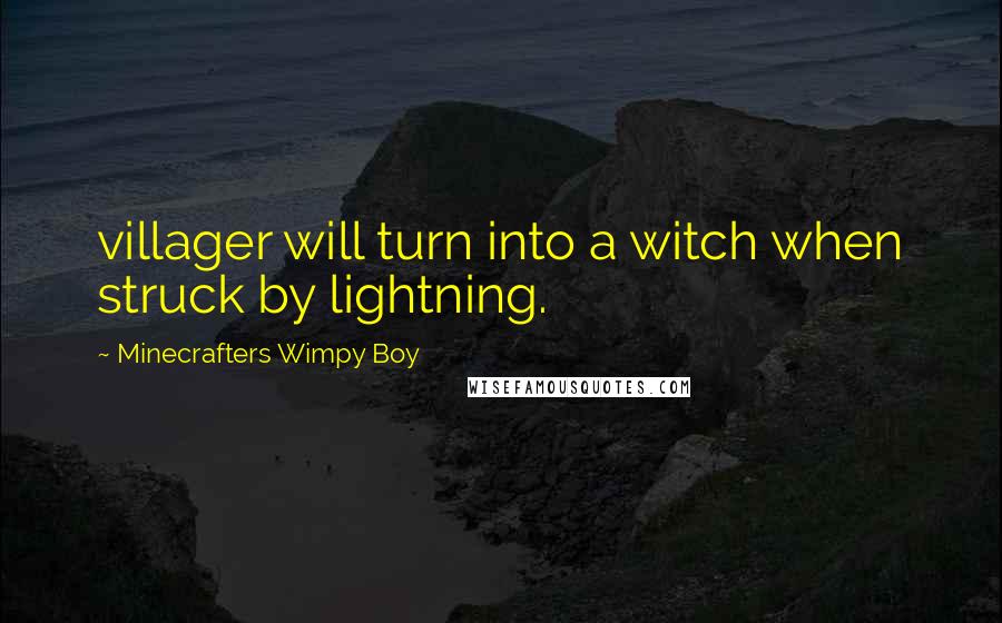 Minecrafters Wimpy Boy Quotes: villager will turn into a witch when struck by lightning.