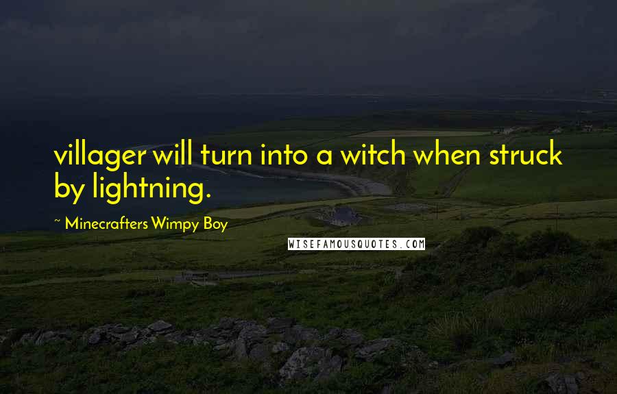 Minecrafters Wimpy Boy Quotes: villager will turn into a witch when struck by lightning.