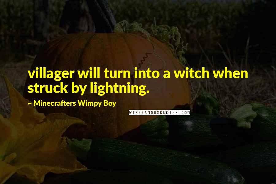 Minecrafters Wimpy Boy Quotes: villager will turn into a witch when struck by lightning.