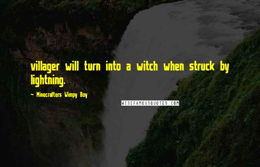 Minecrafters Wimpy Boy Quotes: villager will turn into a witch when struck by lightning.