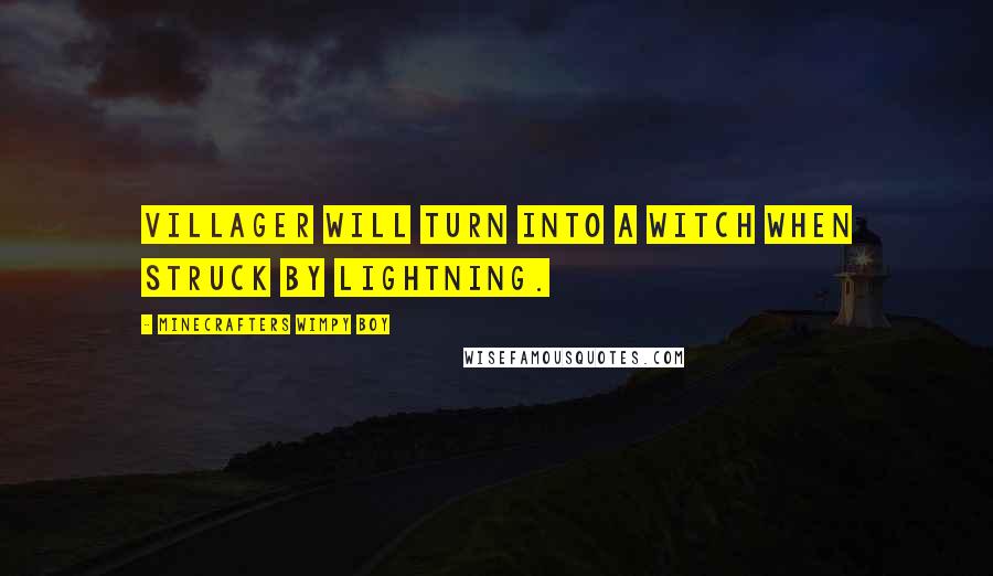 Minecrafters Wimpy Boy Quotes: villager will turn into a witch when struck by lightning.