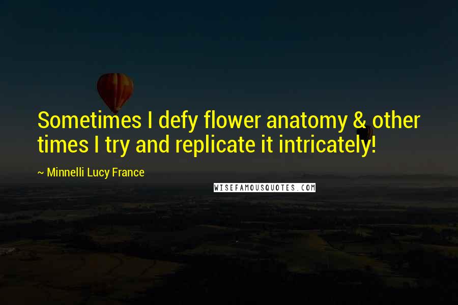 Minnelli Lucy France Quotes: Sometimes I defy flower anatomy & other times I try and replicate it intricately!