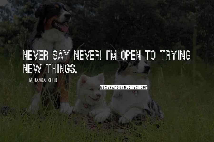 Miranda Kerr Quotes: Never say never! I'm open to trying new things.