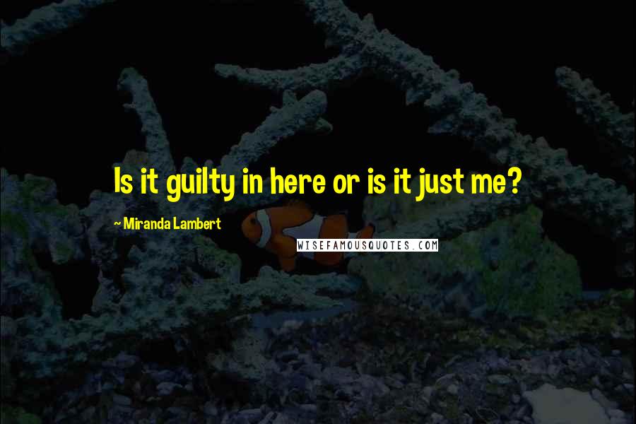 Miranda Lambert Quotes: Is it guilty in here or is it just me?
