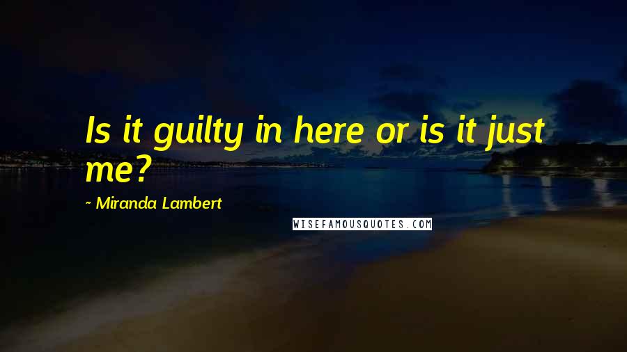 Miranda Lambert Quotes: Is it guilty in here or is it just me?