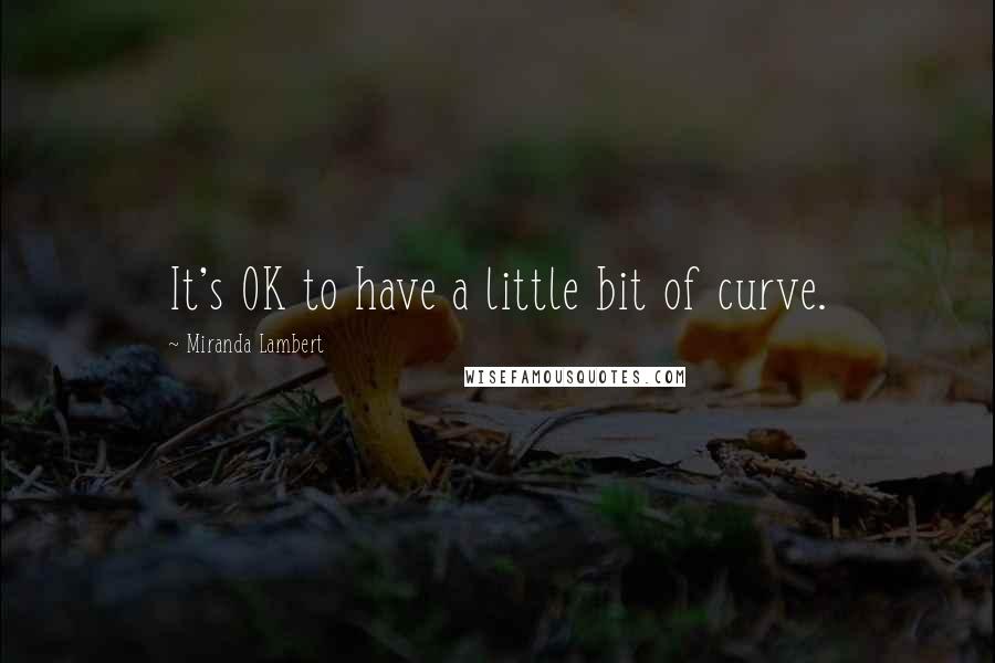 Miranda Lambert Quotes: It's OK to have a little bit of curve.