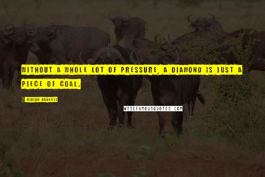 Miriam Darnell Quotes: Without a whole lot of pressure, a diamond is just a piece of coal.