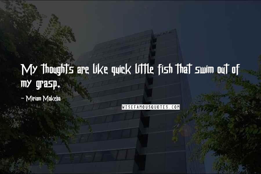 Miriam Makeba Quotes: My thoughts are like quick little fish that swim out of my grasp.