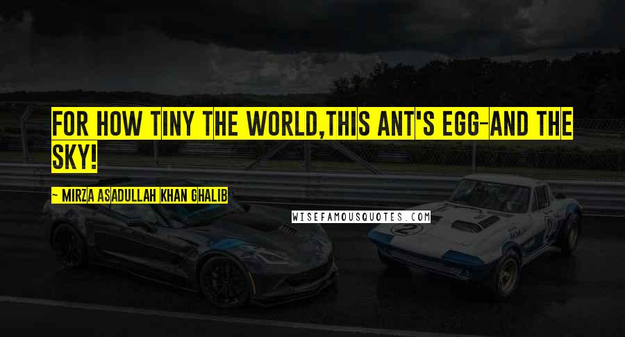 Mirza Asadullah Khan Ghalib Quotes: For how tiny the world,This ant's egg-and the sky!