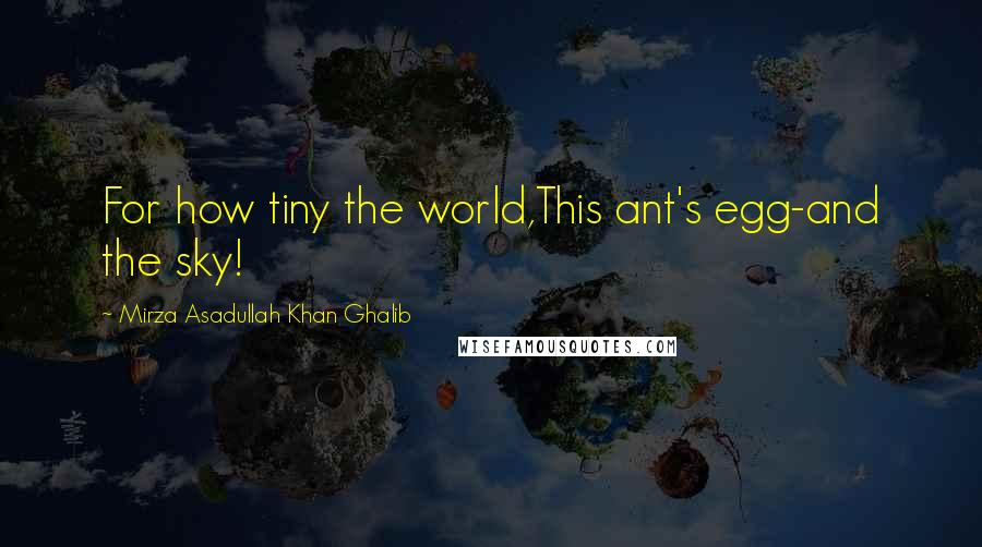 Mirza Asadullah Khan Ghalib Quotes: For how tiny the world,This ant's egg-and the sky!