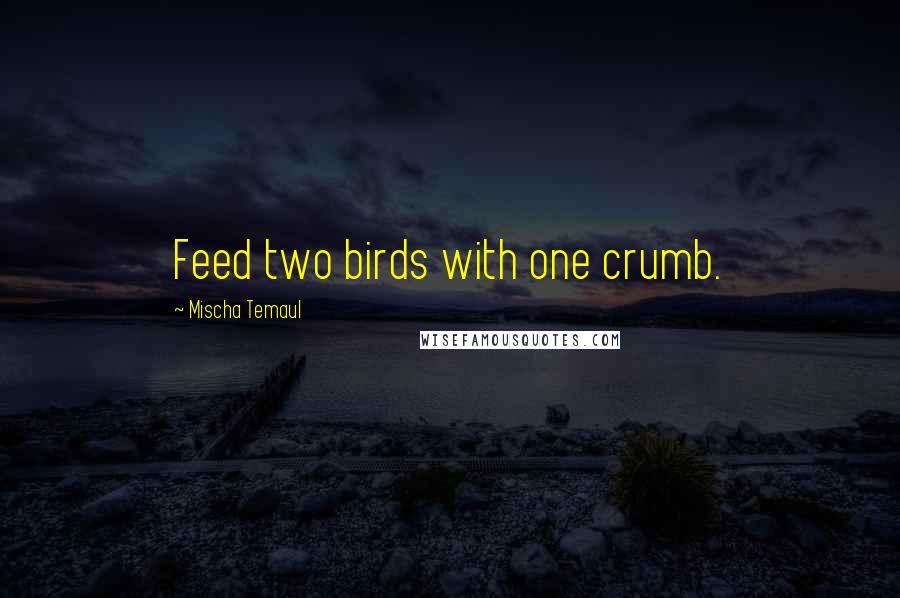 Mischa Temaul Quotes: Feed two birds with one crumb.