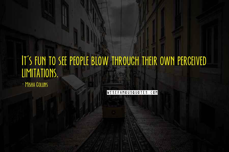 Misha Collins Quotes: It's fun to see people blow through their own perceived limitations.