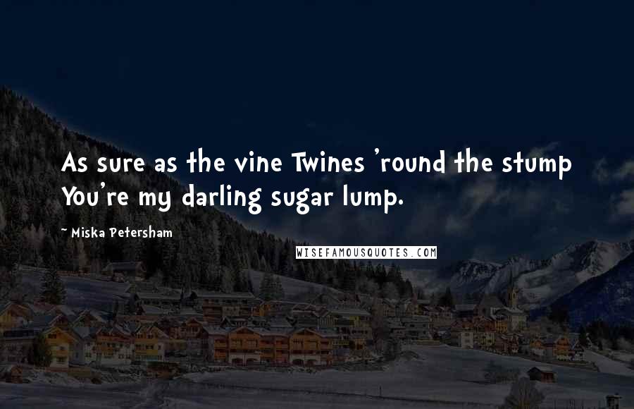 Miska Petersham Quotes: As sure as the vine Twines 'round the stump You're my darling sugar lump.