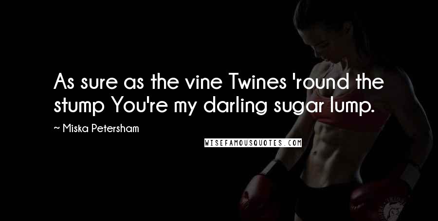 Miska Petersham Quotes: As sure as the vine Twines 'round the stump You're my darling sugar lump.