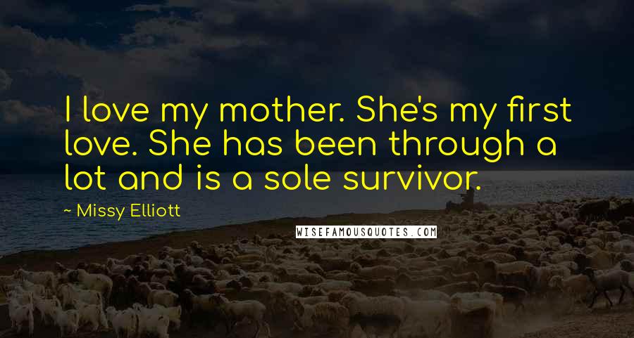 Missy Elliott Quotes: I love my mother. She's my first love. She has been through a lot and is a sole survivor.