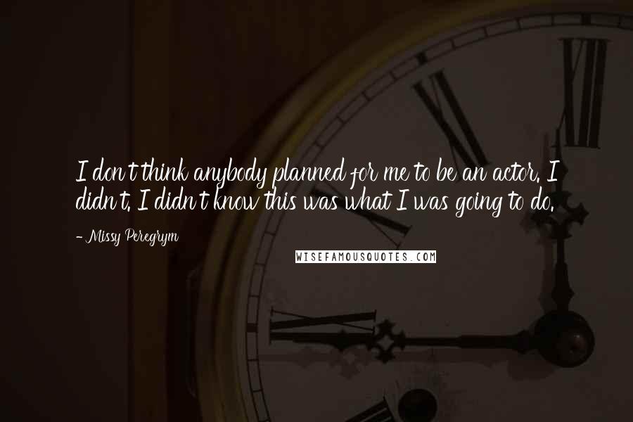 Missy Peregrym Quotes: I don't think anybody planned for me to be an actor. I didn't. I didn't know this was what I was going to do.