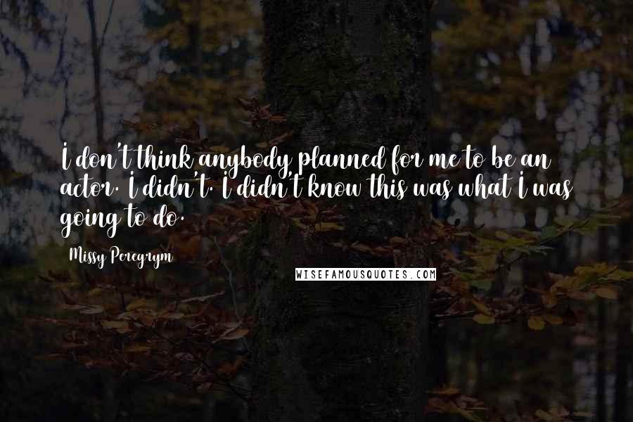 Missy Peregrym Quotes: I don't think anybody planned for me to be an actor. I didn't. I didn't know this was what I was going to do.