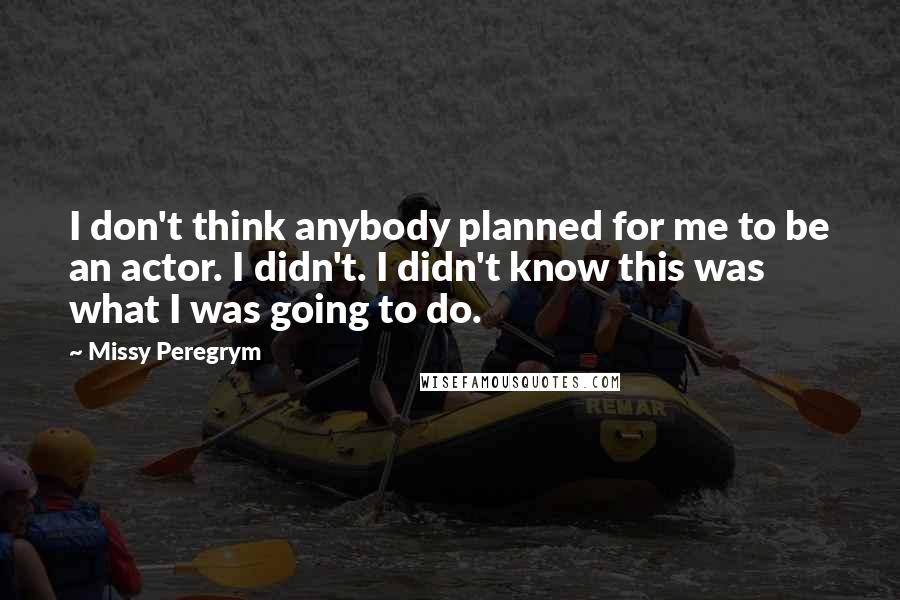 Missy Peregrym Quotes: I don't think anybody planned for me to be an actor. I didn't. I didn't know this was what I was going to do.