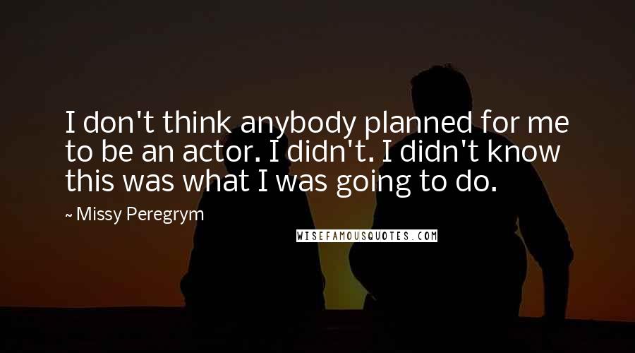 Missy Peregrym Quotes: I don't think anybody planned for me to be an actor. I didn't. I didn't know this was what I was going to do.