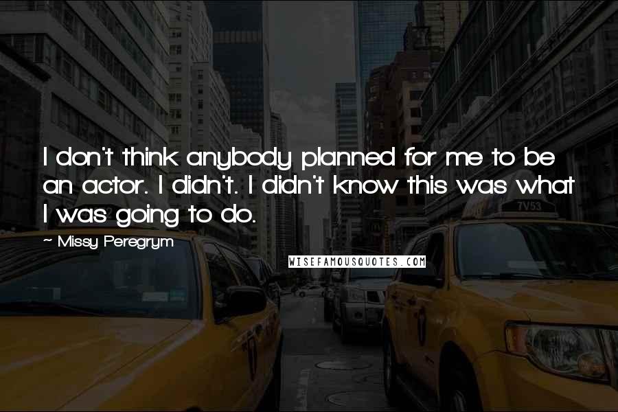 Missy Peregrym Quotes: I don't think anybody planned for me to be an actor. I didn't. I didn't know this was what I was going to do.