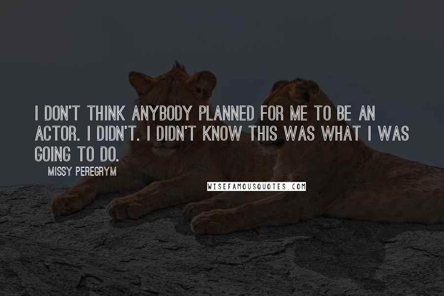 Missy Peregrym Quotes: I don't think anybody planned for me to be an actor. I didn't. I didn't know this was what I was going to do.