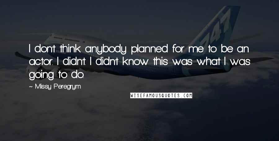 Missy Peregrym Quotes: I don't think anybody planned for me to be an actor. I didn't. I didn't know this was what I was going to do.