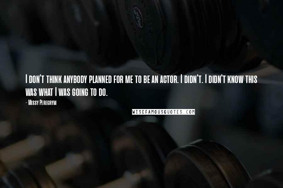 Missy Peregrym Quotes: I don't think anybody planned for me to be an actor. I didn't. I didn't know this was what I was going to do.