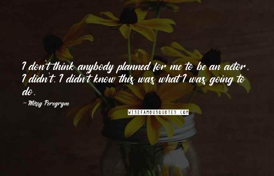 Missy Peregrym Quotes: I don't think anybody planned for me to be an actor. I didn't. I didn't know this was what I was going to do.