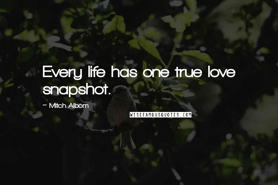 Mitch Albom Quotes: Every life has one true love snapshot.