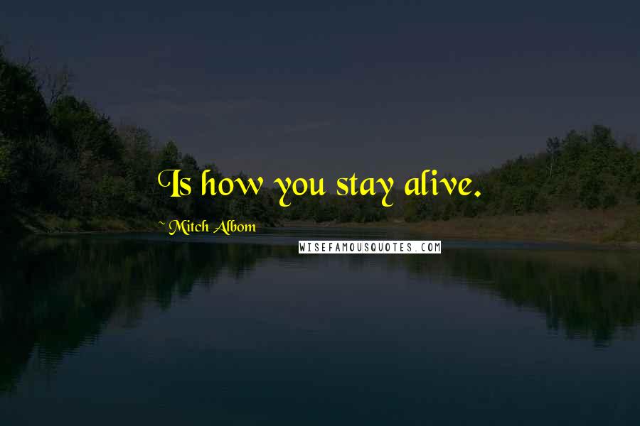 Mitch Albom Quotes: Is how you stay alive.