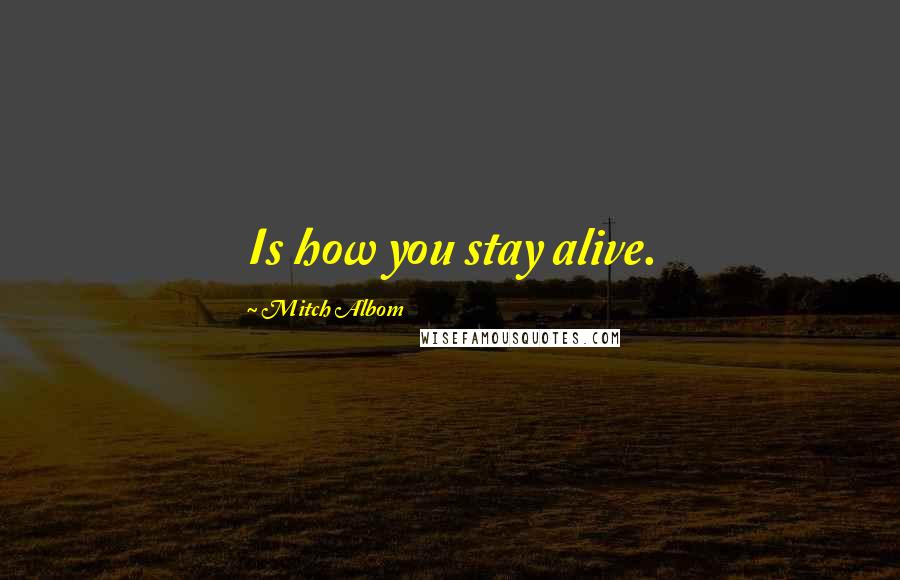 Mitch Albom Quotes: Is how you stay alive.