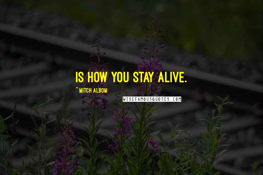 Mitch Albom Quotes: Is how you stay alive.